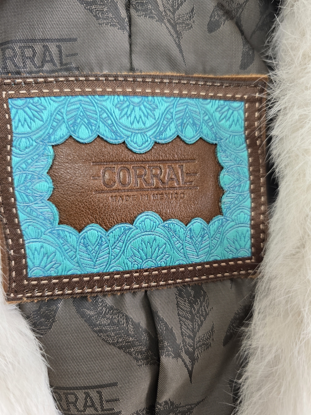 Corral Brown Sheep Leather Rabbit Fur Western Vest Women Medium Western - Picture 9 of 11